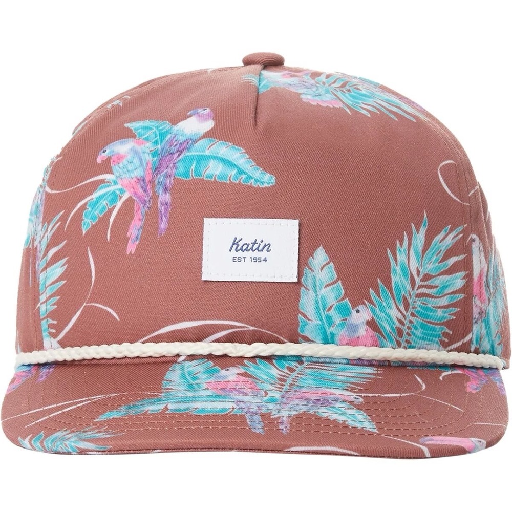 Katin Tropical Bird Palm Print Snapback Hat Rope Cap One Size